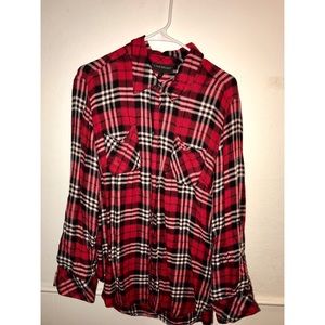 Lane Bryant long sleeve button up/flannel shirt